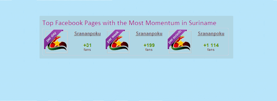 <p>De pagina scoort op alle fronten als beste van heel Suriname 